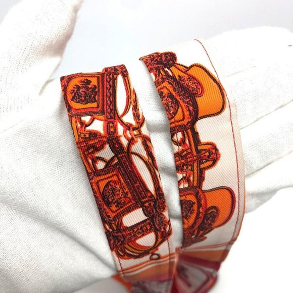 HERMES Silky pop Brid-Do-Gala Shopping bag Tote Bag Buffel skipper / silk Red - Picture 6 of 11